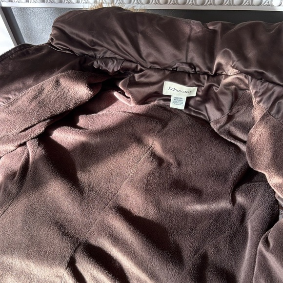 Vintage St. John's Bay Dark Brown Puffer Coat with Faux Fur Size Medium - Picture 2 of 6
